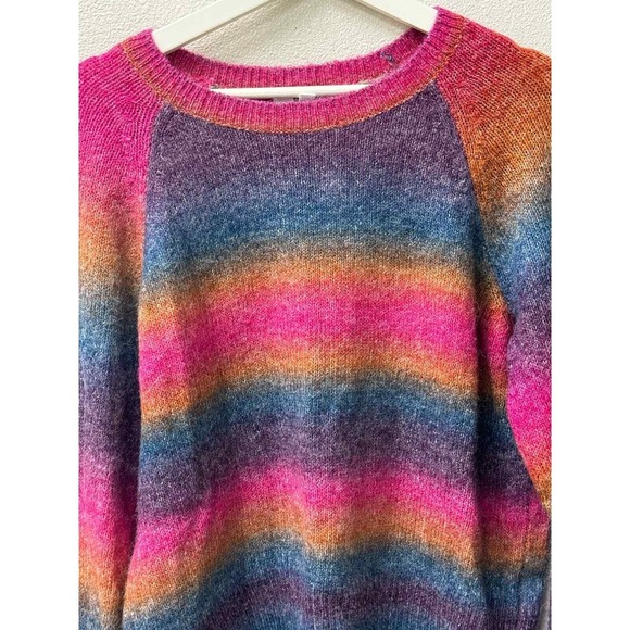 BB DAKOTA STEVE MADDEN Multicolor Stripe Raglan Sweater Size L - Picture 4 of 9